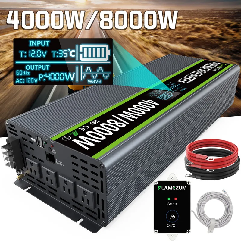 Flamezum солнечный инвертор немодулированного синусоидального сигнала 4000 Вт 8000 12 В/24