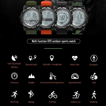 

S966 GPS Smart Watch Men Heart Rate Monitor Air Pressure Fitness Tracker Wristwatch Compass Altitude Sport SmartwatchThermometer