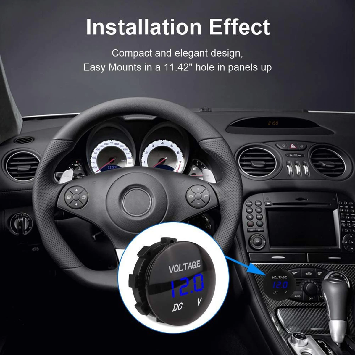 

Round Waterproof Auto Boat Car Motorcycle DC12V-24V LED Panel Mini Digital Volt Voltage Meter Tester Monitor Display Voltmeter