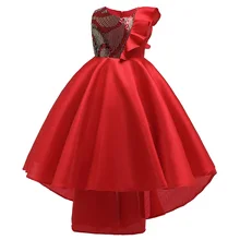 Рождественское детское платье для девочек; Пышное Платье для дня рождения, свадьбы, украшенное бусинами и цветами; платья для девочек; торжественное атласное платье без рукавов