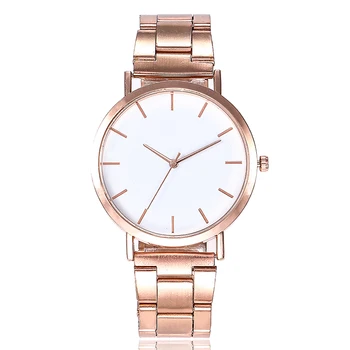 

Women Classic Quartz Watch Stainless Steel Strap Simple Round Dial Watch Gifts LL@17
