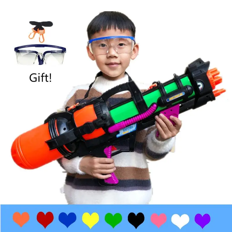 24" Jumbo Blaster Water Gun With Straps Goggles Kids Beach Squirt Toy Boys Favor Y51E