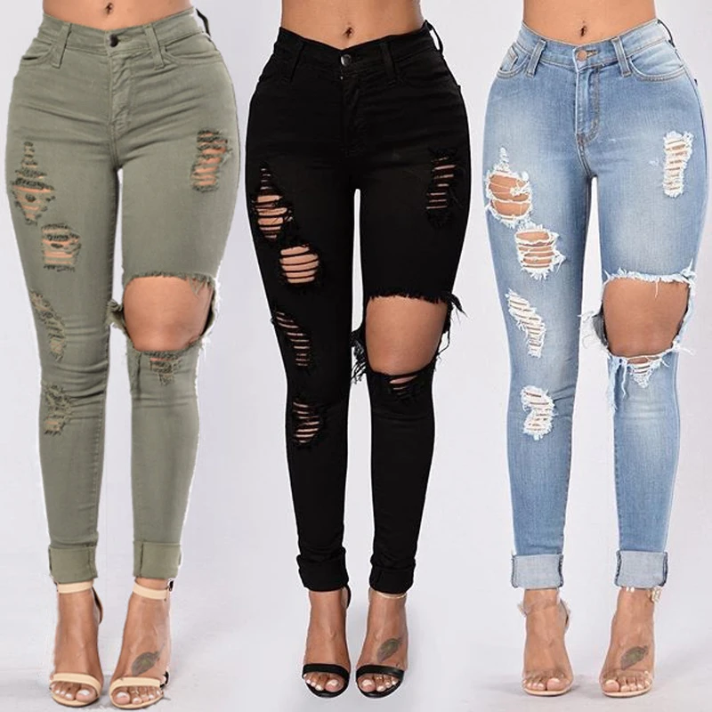 high waisted distressed jeggings