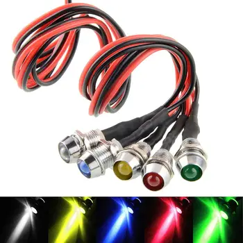 

8mm Mini Metal LED Warning Indicator Waterproof IP67 Signal Lamp Dash Pilot Panel Light For Car Boat Marine