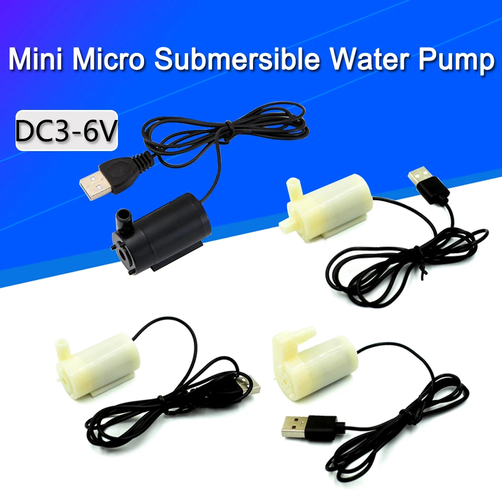 Bomba de Motor sin escobillas de bajo ruido, minibomba de agua sumergible, USB, DC3-6V, 120l/H, Kit Diy
