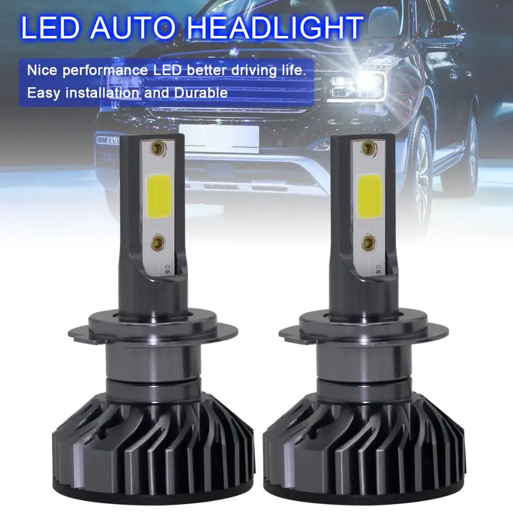 

2pcs H7 EV8 60W 8000LM 6500K DOB LED Auto Car Headlight Kit Automobile Fog Lamp Hi or Lo Light Bulb Mini Type for Cars