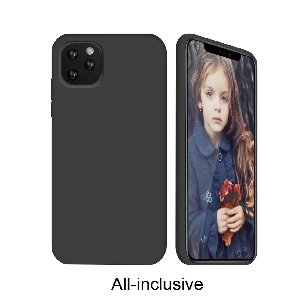 black 2 Чехол Arvin для iPhone 11 Pro Max, чехол из жидкого силикона, мягкая подкладка из микрофибры, толстый чехол для iPhone 11 Pro - Цвет: black 2
