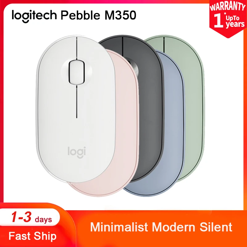 Original Logitech Pebble M350 ratón inalámbrico Bluetooth Mini y delgado 1000DPI de 100g de precisión óptica de unificación de