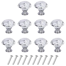 12 Pack Diamond Shape Crystal Ball Door Knobs Pull Handle for Cabinet Drawer Wardrobe Cupboard Kitchen Door