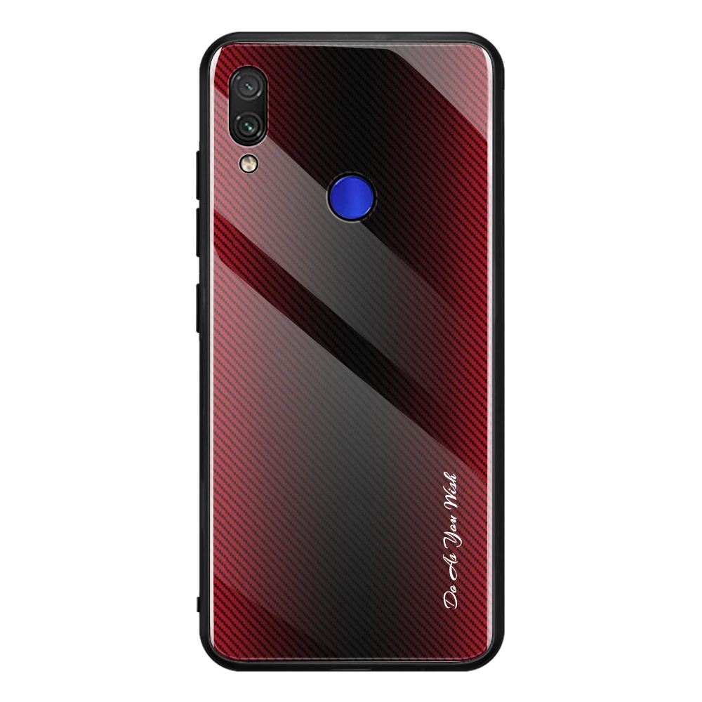 01 Для Xiaomi Redmi Note 7 Чехол чехол из закаленного стекла для телефона для Xiaomi Redmi Note 5 6 7 Pro 7A K20 Pro градиентные полосы задняя крышка - Цвет: 01