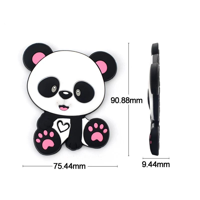 LOFCA 1pc Panda Silicone Teether BPA Free Food Grade Baby silicone teething Pendant Toys Baby Care Pacifier Chain Gift Making 2