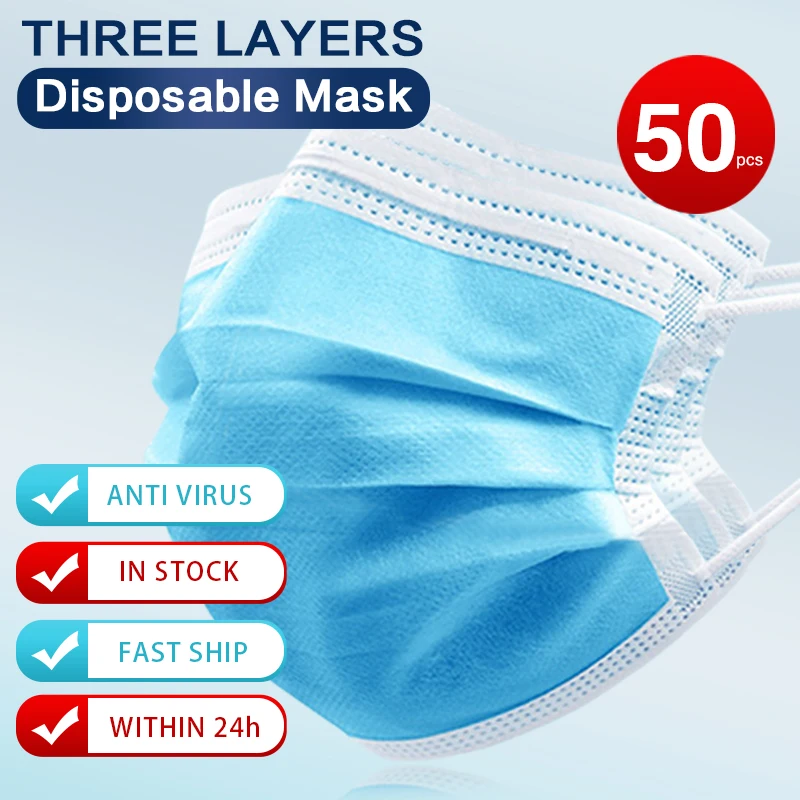 

400/100 Pcs/Lot Surgical FPP2 Disposable Mask 3 Layer Non-woven N95/PM2.5/FPP3 Antiviral Anti Pollution Flu Face Mouth Masks