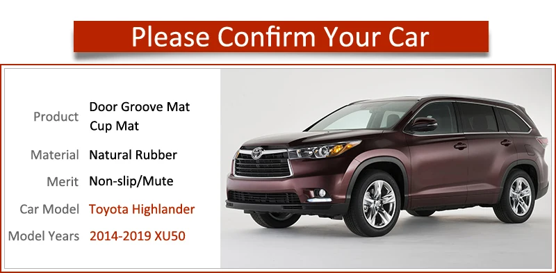 Противоскользящий коврик для Toyota Highlander XU50 Kluger затворный слот подставка анти-грязный Салонные подложки автомобиля