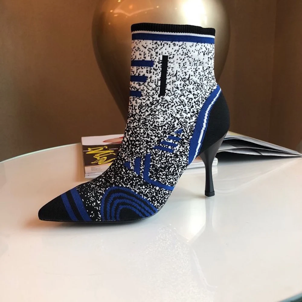 

Women's Boots High Heels Ankle Boots Autumn Winter Socks Boots Brands Designer Boots High Quality Stretch Boots Fashion Shoes