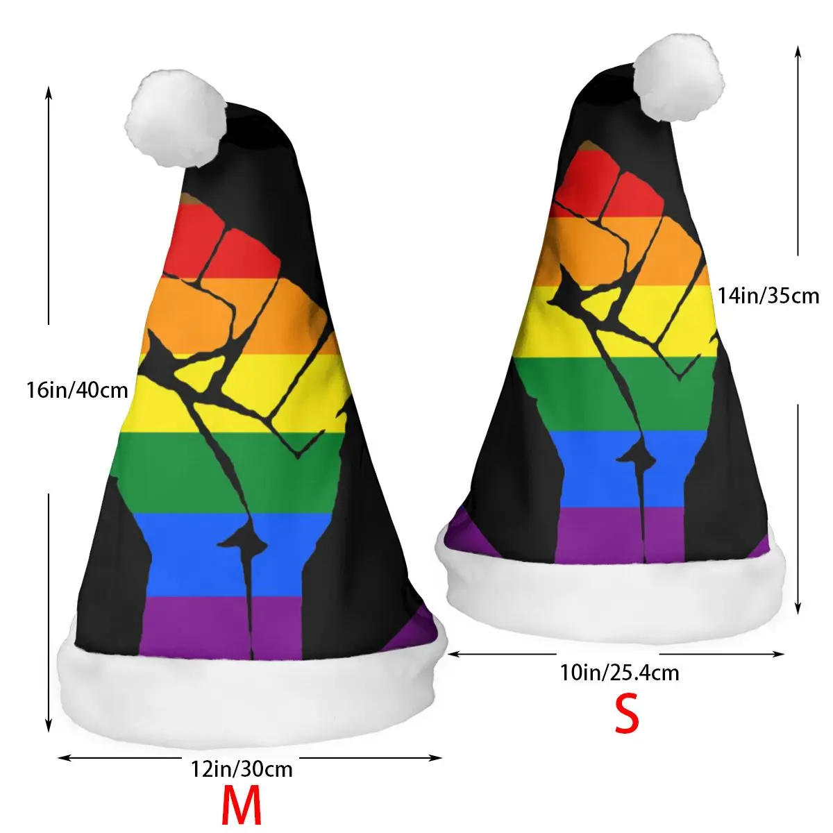Шляпа Санта-Клауса с принтом Whos aldated At Pride Queer Flag, персонализированные шапочки для рождественской вечеринки с плюшевой отделкой для взрослых детей