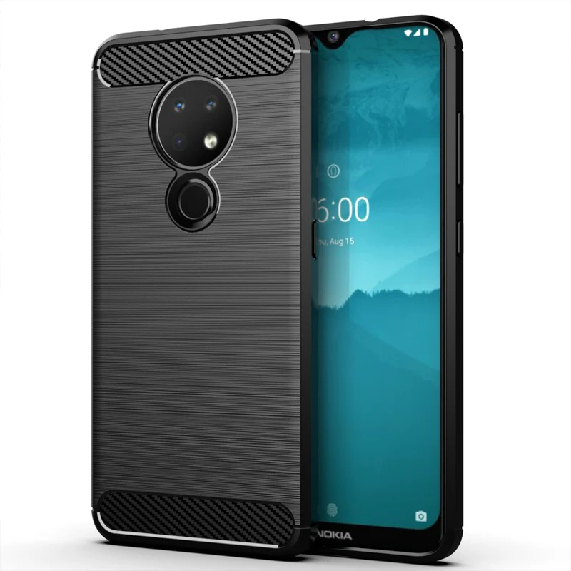 Black Углеродное волокно силиконовый чехол для Nokia Lumia 7,2 6,2 2,2 2,1 3.1C 3,2 4,2 5,1 плюс 6,1 7,1 8 9 PureView X3 X6 6,1X71 чехол Крышка - Цвет: Black