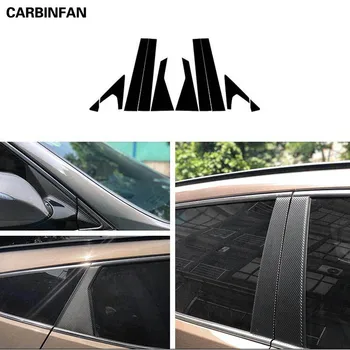 

Car Styling Carbon Fiber Window Trim Garnish Pillar Middle Sticker Decoration Film For Hyundai Santa Fe 2013-2018 ix45