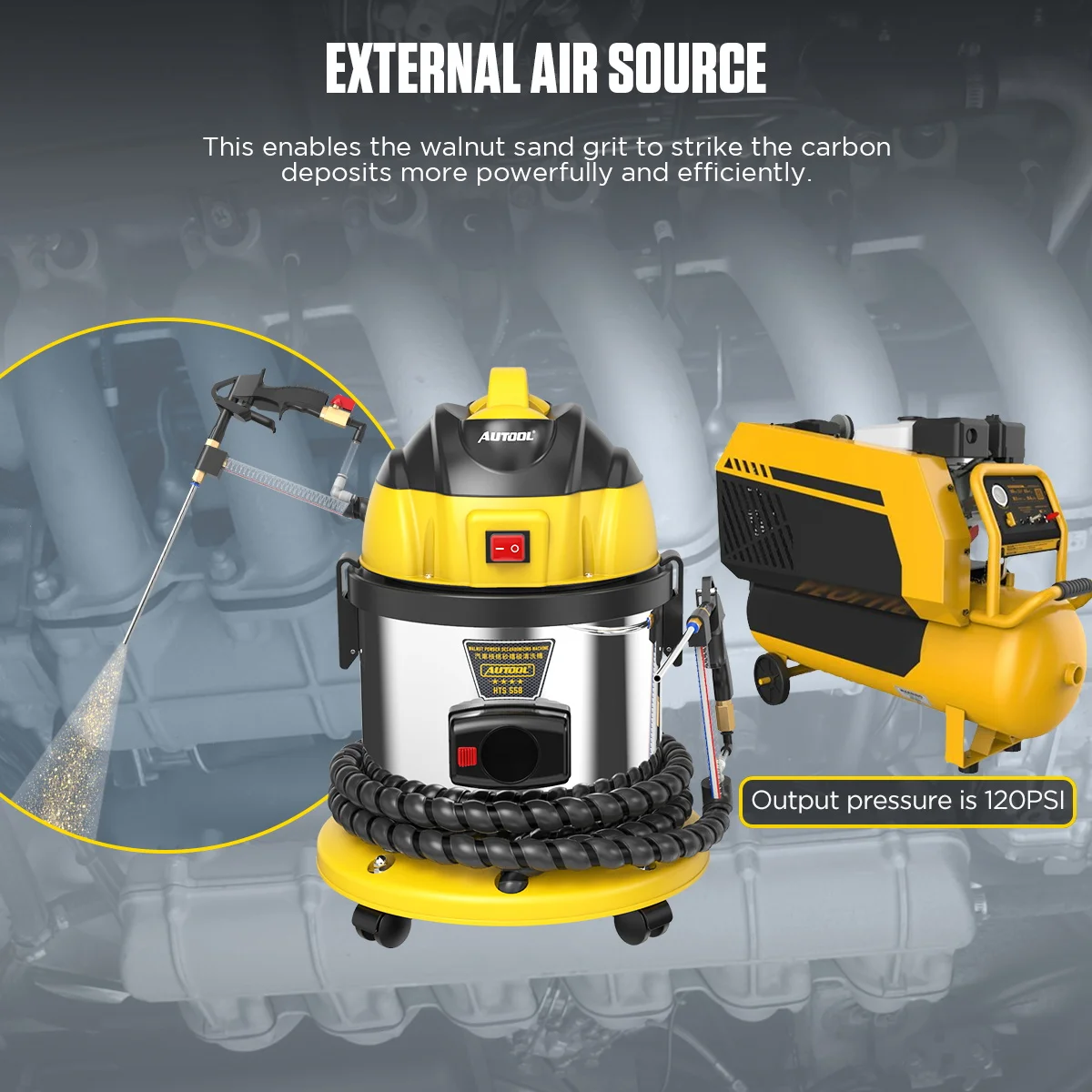 AUTOOL ڵ   ź ħ, 120psi  , ȣ   ָ  ý, HTS558