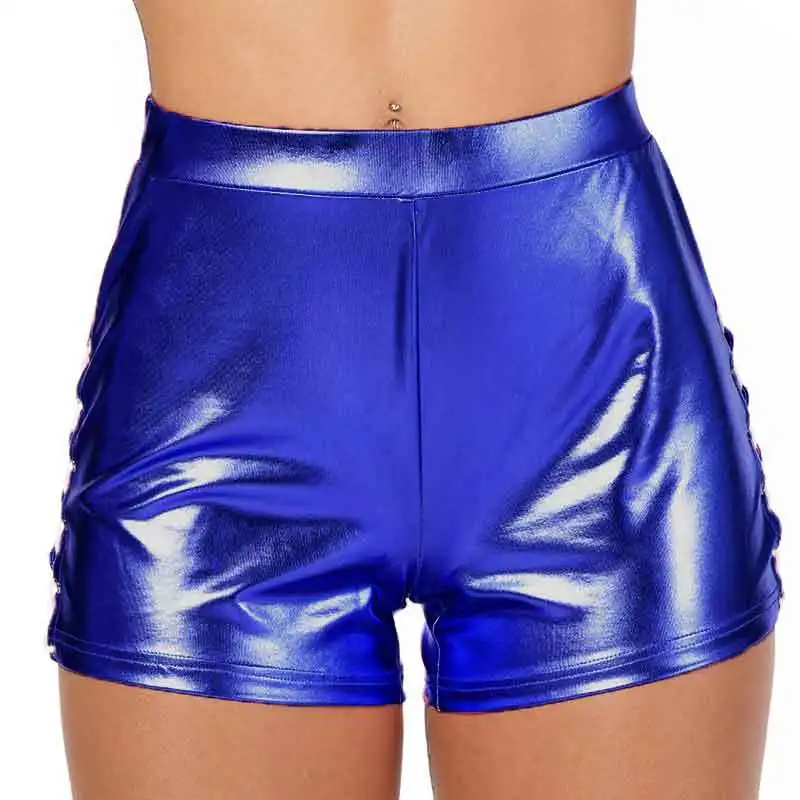 Sexy Pu Leather Shorts Women Bandage 