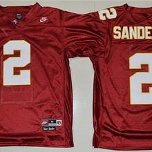 Новое поступление Высококачественная майка из Флоридского штата(ФСУ) Deion Sanders 2 Throwback-Red Jersey
