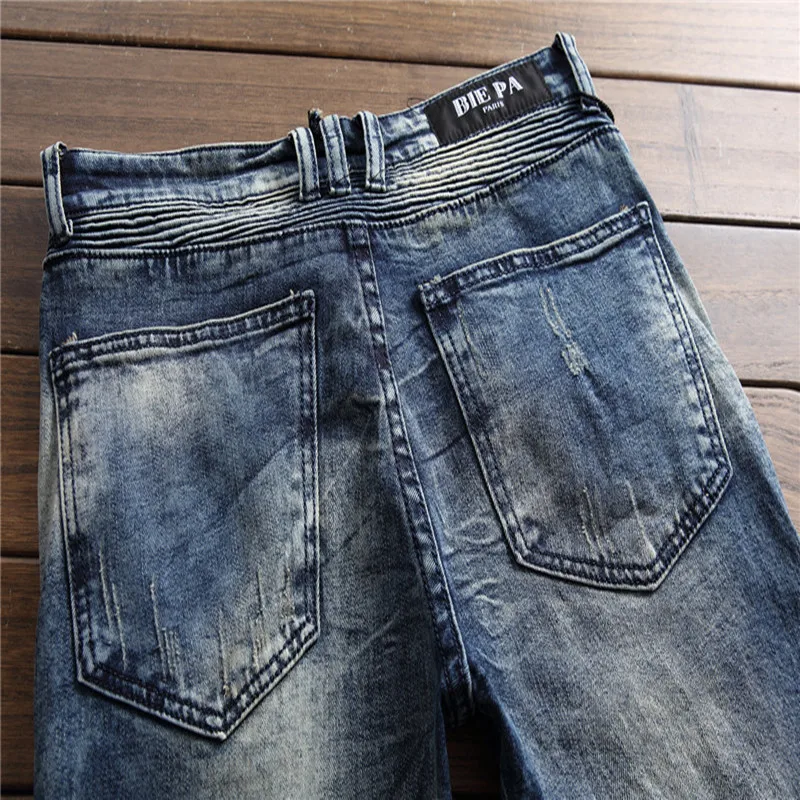 Buy 2020 Mens Clothing New Fashion Ripped Jeans Men Patchwork Hollow Out Printed Beggar Cropped Pants Man CowboysPants Male