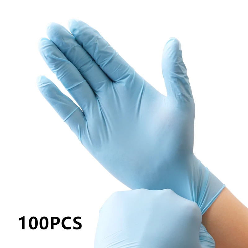 Nitrile Gloves Powder Free Black White Purple Cleaning Gloves Disposable nitrile gloves 100 CPS For Tattoo Household Food Grade chemical spray respirator Safety Equipment