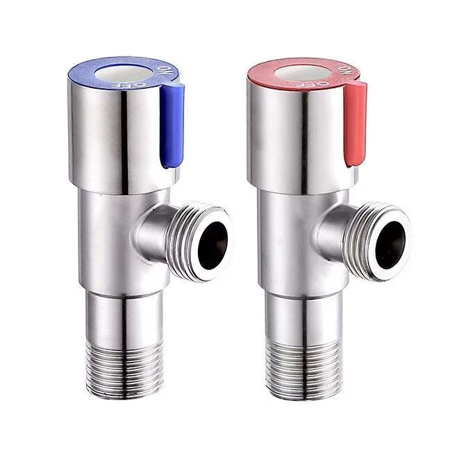 keaiduoa SUS304 Stainless Steel Hot& Cold Water Triangle Valve G1/2 Thread Angle Valves 