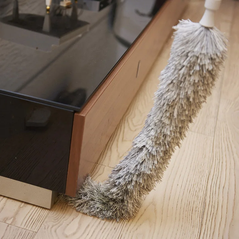 Fiber Brush Lazy Microfiber Dusting Tweezers Household Feather Duster Dust Can Be Bent And Stretchable Light Gray 180CM