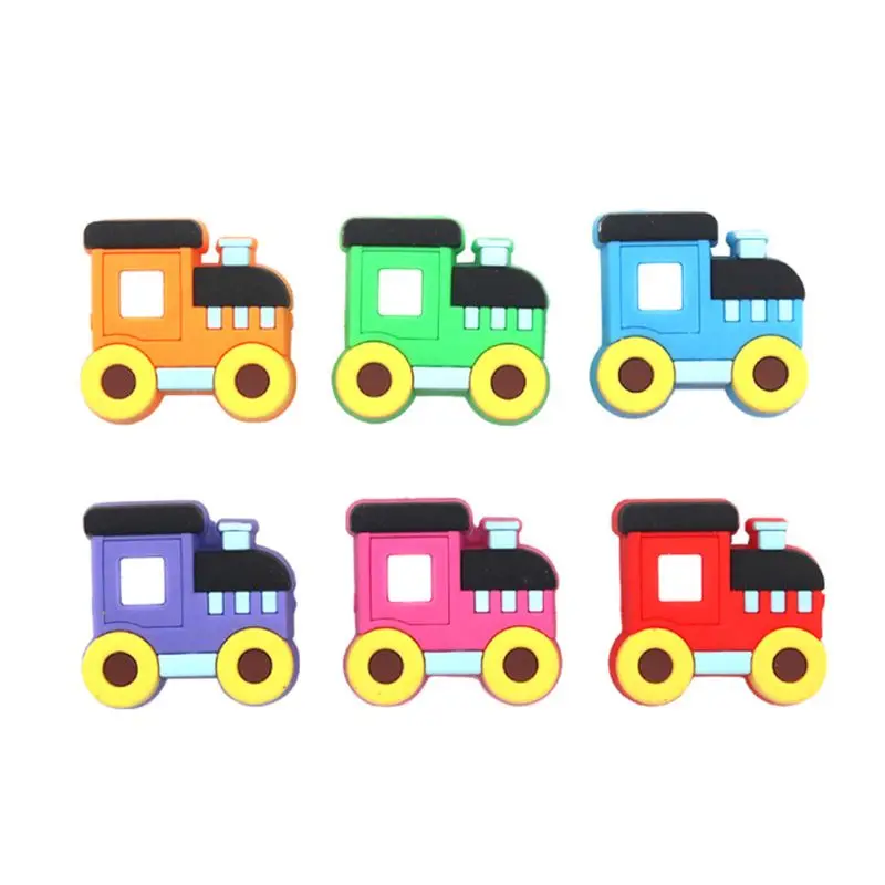

5pcs Mini Bus Teether Silicone Beads For Pacifier Clips DIY Teething Toys Silicone Baby Teether C90B