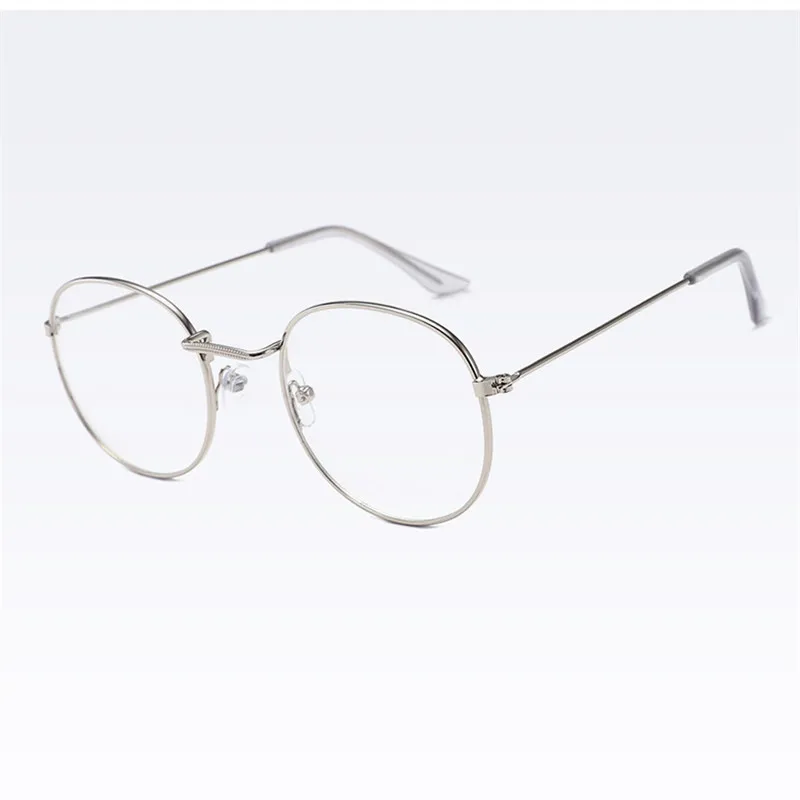 Модная круглая Женская Классическая оправа для очков, металлическая оправа, оптические очки, прозрачные компьютерные овальные очки, оправа для чтения
