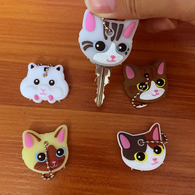 2 шт./компл. мультфильм аниме Pet брелок милый кот ключ крышка Кепки силиконовый Bago брелок с бульдогом для Для женщин подарочные брелки Porte Clef