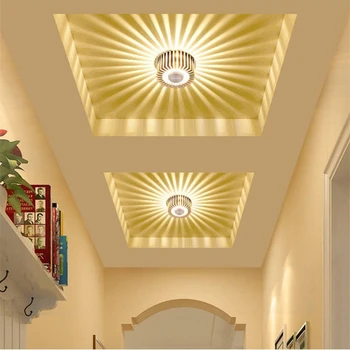 

Modern LED Ceiling Light Dimmable AC85-265V RGB 3W Wall Gallery Front Balcony Lamp Aluminum Porch Corridors Down Light Fixture