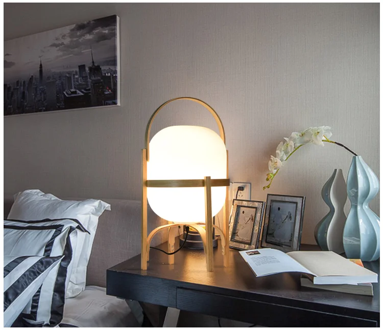 Современная простая деревянная художественная Светодиодная настольная лампа для гостиной, кабинета, спальни, прикроватная лампа, домашняя настольная лампа-деко, светильник для студенческого общежития
