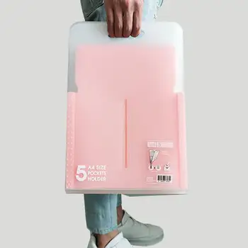 

1PC Portable Organ Bag Document Bag File Folder Expanding Grid Office A4 Organizer Gift Wallet Holder Supplies School Paper D6E3
