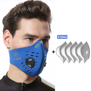 

Dustproof Máscaras Activated Carbon Dust Mascara with Extra Filter Cotton Sheet 5PCS New Style Cycling Face маска защитная