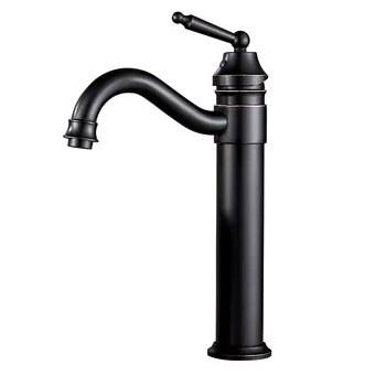 

Full Copper Black Ancient Red Edge Hot And Cold Shower Room Platform Basin Rotation Action Water Tap Toilet Wash Hands Washbasin