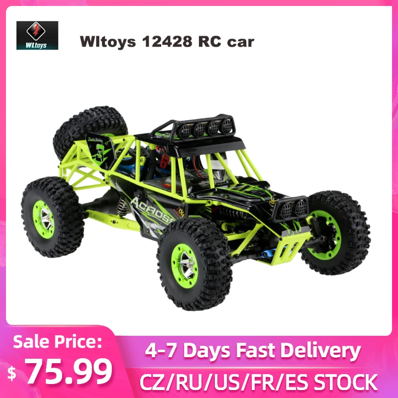 2 4G 4WD Wltoys 12428 1/12 RC автомобиль 4wd Электрический шлифованный гоночный краулер RTR