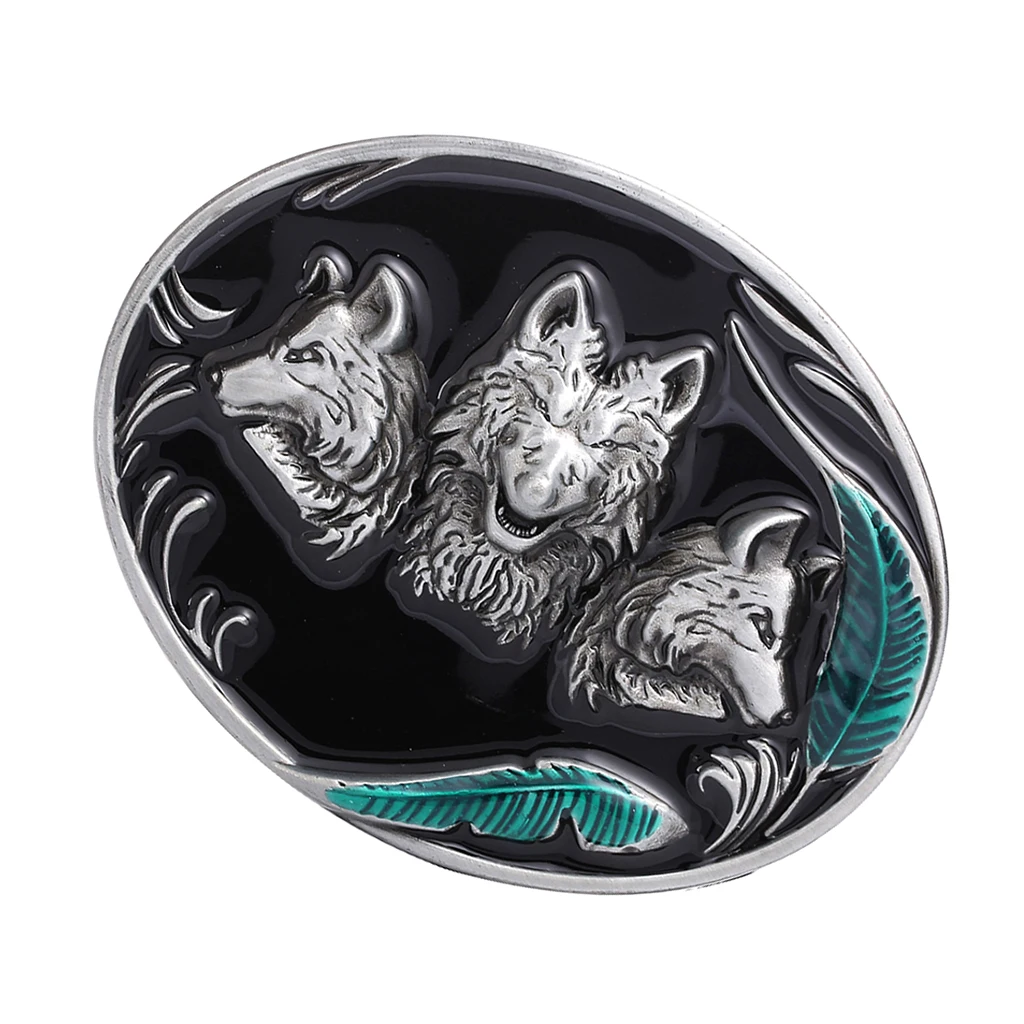 Antique Silver 3D Wolf Texas Rodeo Womens Mens Western Cowboy Belt Buckle