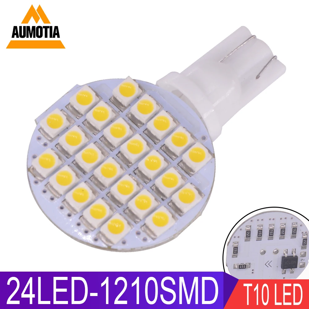 1000x T10 неполярный светодиодный 194 W5W 24 светодиодный 501 1210 SMD авто отложным воротником сбоку номерной знак светильник лампа габаритного огня DC12V