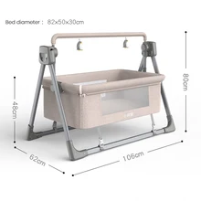 Berceau électrique multifonction pour bébé, lit à bascule intelligent, panier de couchage apaisant pour nouveau né