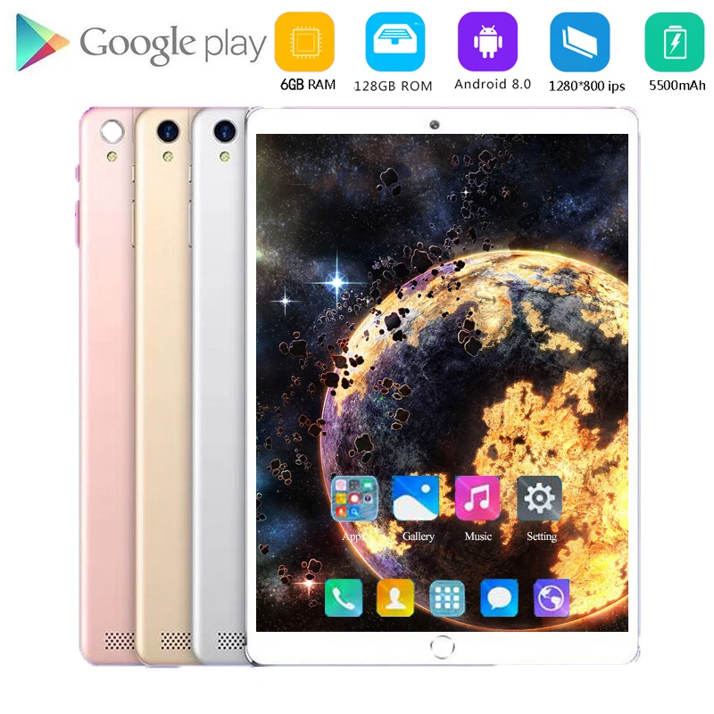 

6g + 128GB Android 8.0 the Tablet 10.1 inch 4G LTE Phone tablet PC 8 Core RAM 6GB tablets 10 kids tablets bluetooth 3g Wifi GPS
