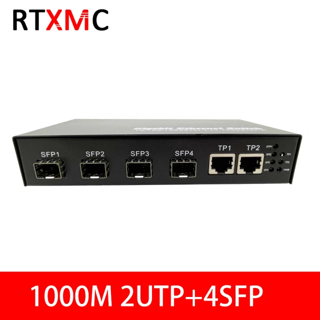 4-Port Gigabit Ethernet Fiber Switch, with (2) SFP slots (1000M