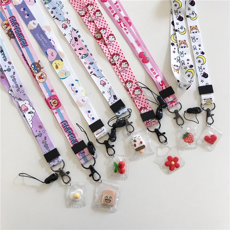 

Anime Cute Cartoon keychain Strap Neck straps Lanyards for keys ID Card Pass Gym Mobile Phone USB badge holder DIY Hang Rope