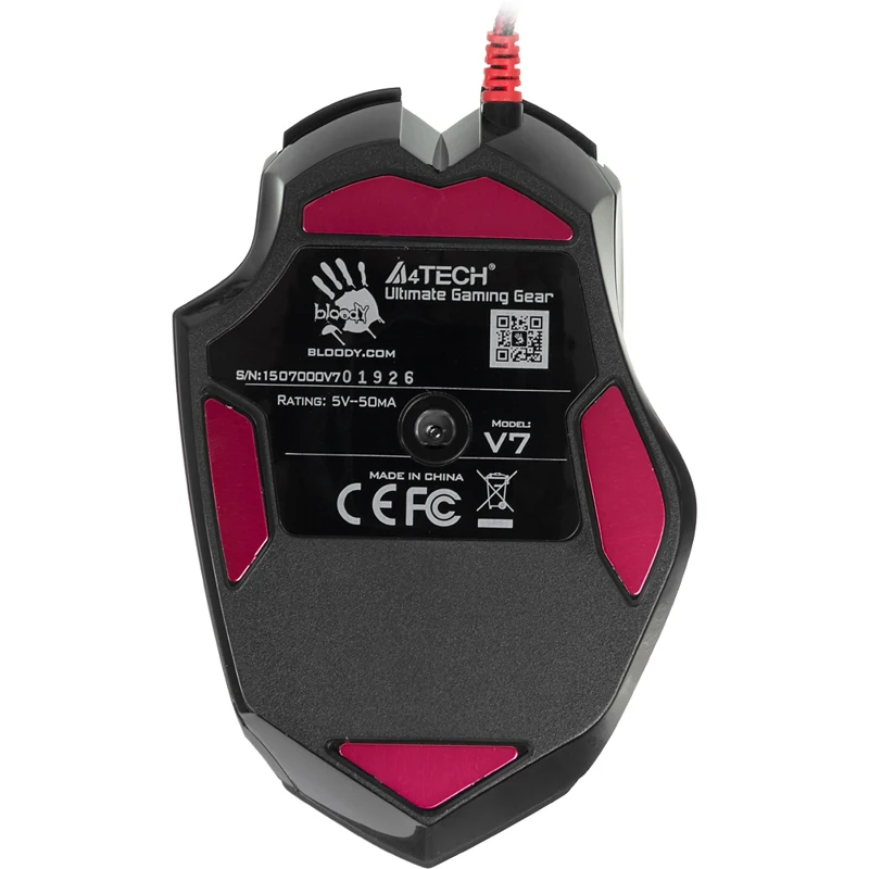 Мышь A4 Bloody V7M черный оптическая(3200dpi) USB игровая(7but