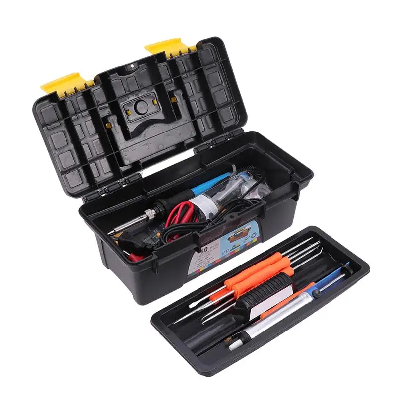 WINOMO 1 Set Of Electric Soldering Iron Kit Screwdriver Tweezers Tin Wire Desoldering Welding Repair Tools With EU Plug