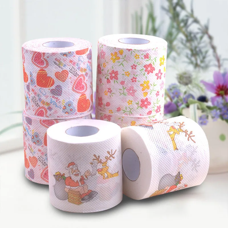 Personality 2 Rolls Soft Toilet Paper Color Printed Roll Paper Household Toilet With Core Tissue