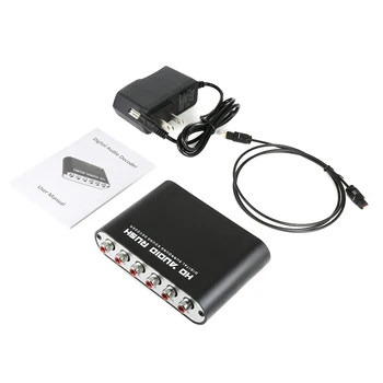 

Digital-to-Analog Converter Optical SPDIF 3.5 AUX Coaxial 6 RCA HD Audio Rush 5.1 Decoder AC3 DTS Dolby Surround Sound Amplifier