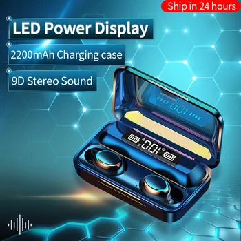 

Touch Control Bluetooth Wireless Headphones Earphones 2200mAh LED Earbuds TWS Sport Headset Noise Cancel Dropshipping Wholesale