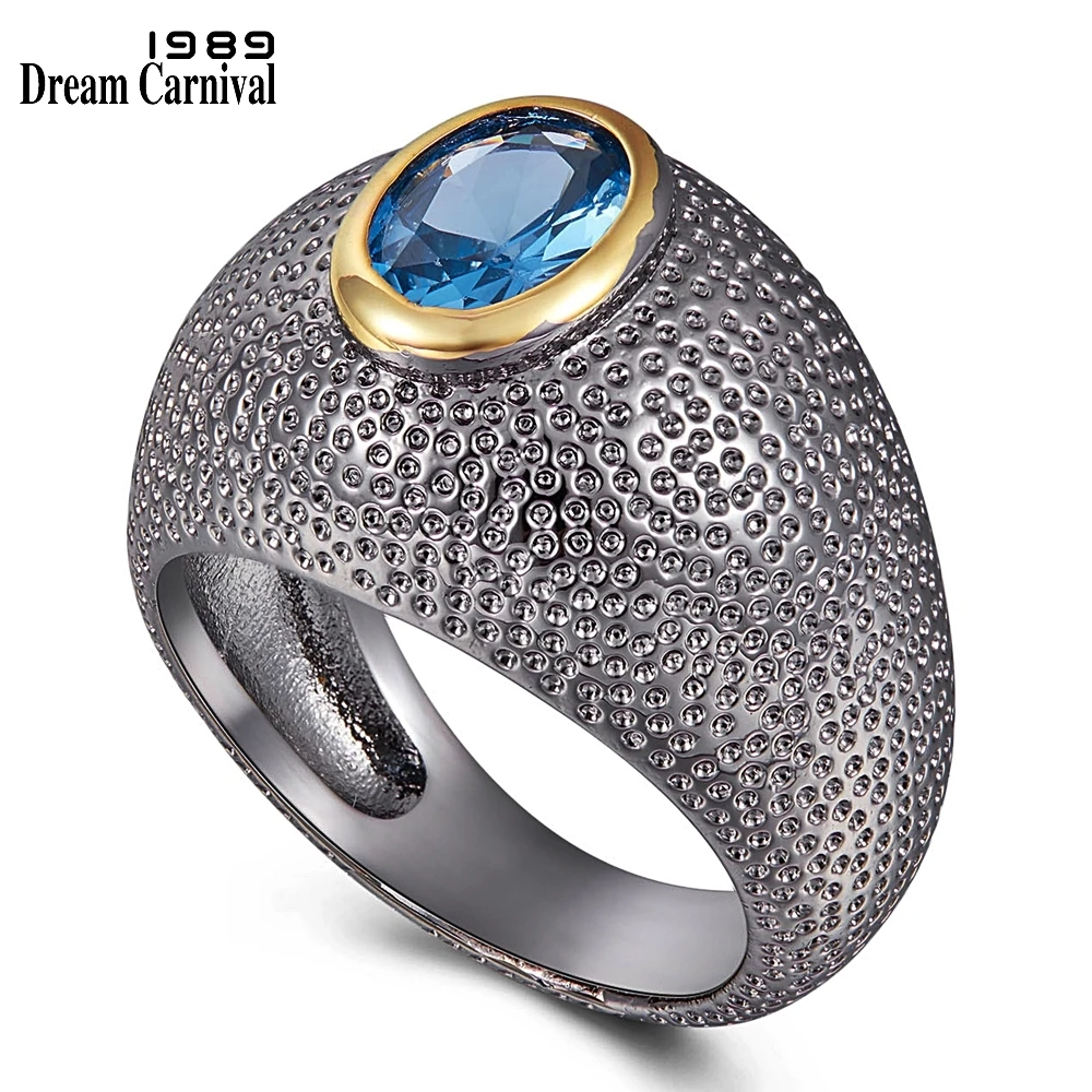 DreamCarnival1989 уникальное кольцо-солитер для женщин, голубой циркон, нежные женские украшения, кольцо, аккуратные точки, поверхность, горячее предложение, WA11790