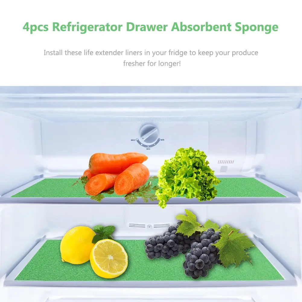 

1PC Fridge Freezer Drawer Freshs Food Saver Vegetable Fruit Foam Mat Kitchen Refrigerator Drawer Absorbent Sponge